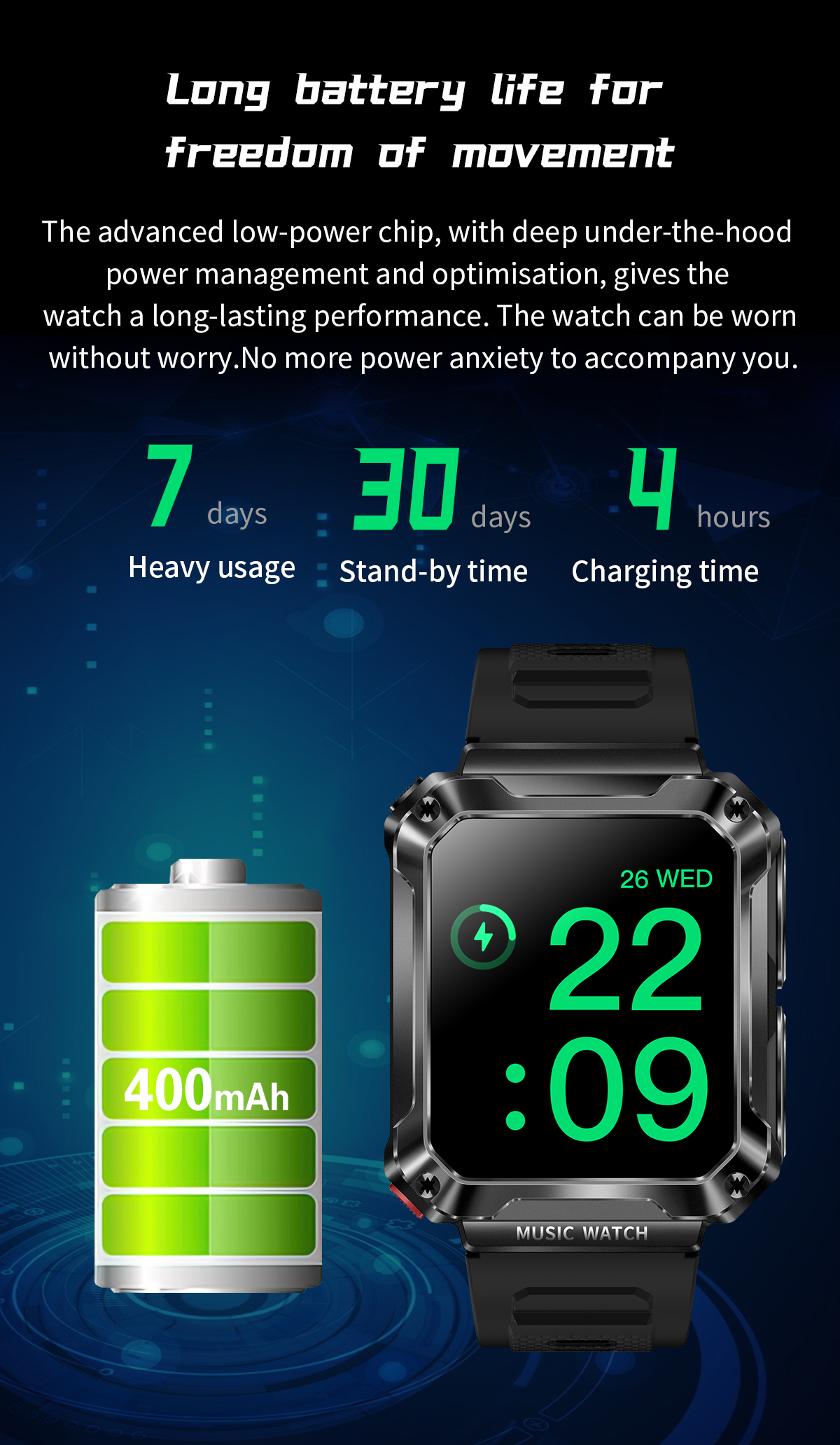 Newly Sport TWS Smartwatch 3in1 Music Player 4GB Memory 400Mah Call Men Watch With Headphones T93 Smart Earphones