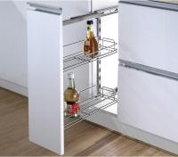 Kitchen Side Pull Out Cabinet Organizer , Pull Out Metal Basket In Iron