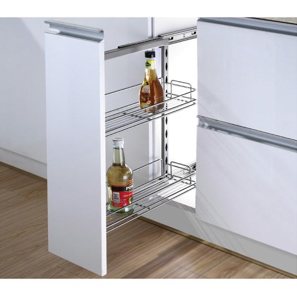 Kitchen Side Pull Out Cabinet Organizer , Pull Out Metal Basket In Iron