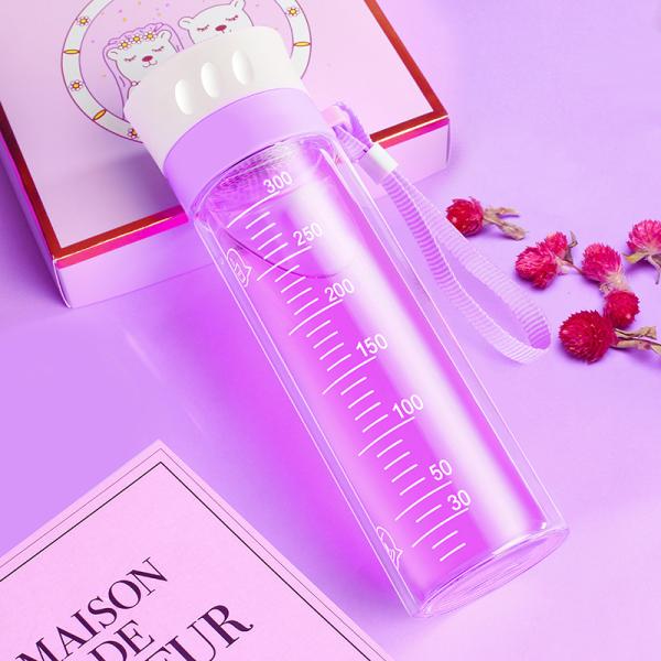 High Borosilicate Glass Water Bottle With Scale BPA Free Heat Resistant