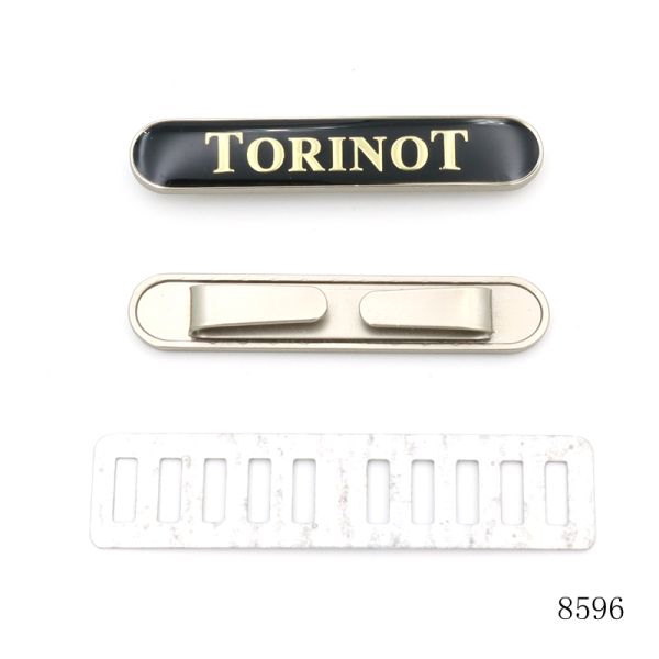 Black Logo Name Plates Engraved Epoxy Name Tag Hypoallergenic