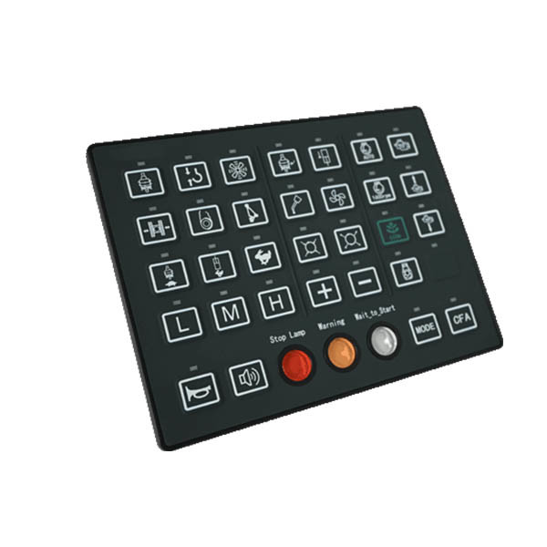 32-key silicone CAN bus communication panel with IP65 rating and customizable