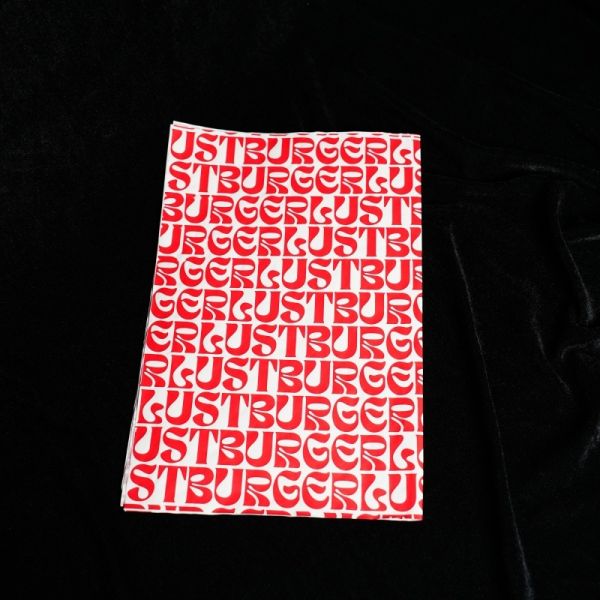 Wholesale custom printing logo eco-friendly biodegradable fried burger sandwich fried chicken greaseproof paper packaging