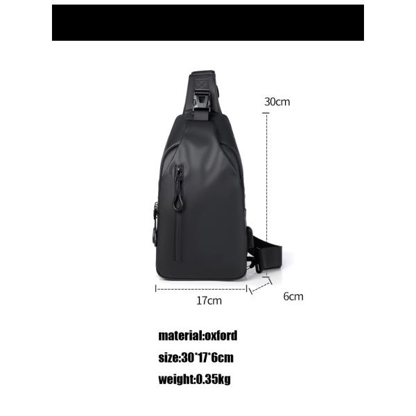 ISO Waterproof Crossbody Sling Bag Mens Sling Chest Bag With USB Charging