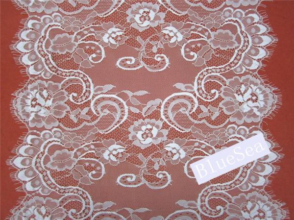 2017 New Fashion Ivory /Black  Eyelash Lace Edge Double Side 46CM