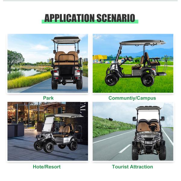 72v Ac System Lifted Electric Golf Cart for Hunting and Golf Max.Travelling Range 70km