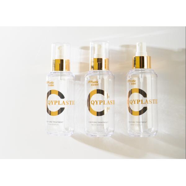 Бутылка ЛЮБИМЦА прозрачной толстой стены пластиковая с крышкой спрейера золота