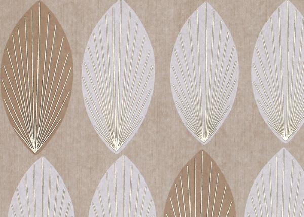 Bronzing Leaf Non Woven Wallpaper For Office Walls / Living Room , Water Against