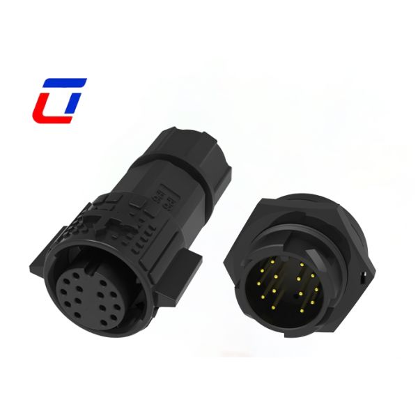 M19 Waterproof Bulkhead Connectors 14 Pin Wire To Board Power Connector 300V