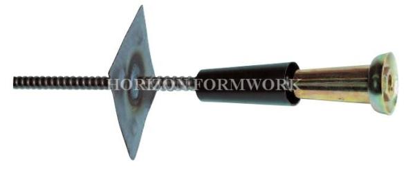 Waterproof Walls Galvanized Tie Rods Steel Non Recoverable With Welded Plate