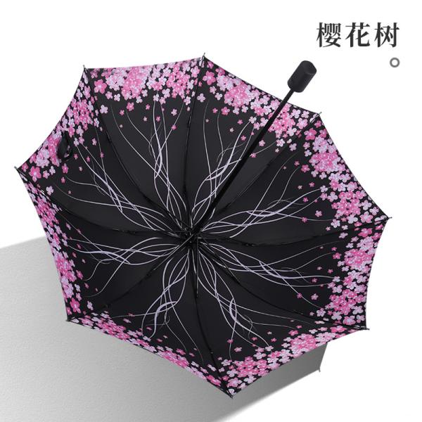Three-folding Manual Control Plastic Umbrella with Three-folding Pattern