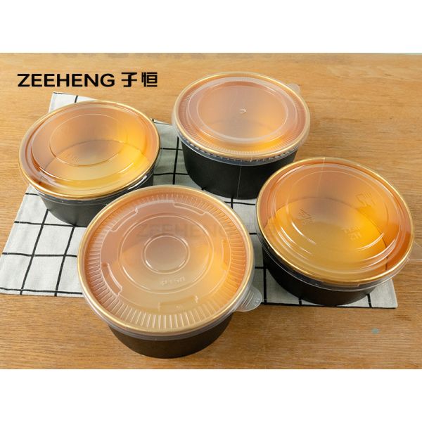 Durable Black Gold Paper Bowl For Catering Events Parties And Food Service Applications With Eco Friendly Disposable Design