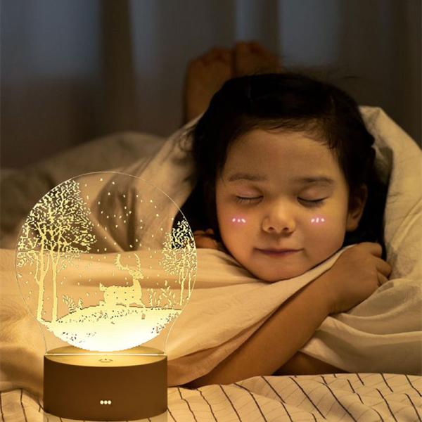 Иллюзия лампы лампы 18cm Pernikahan 3D ночи Dekorasi Hadiah 3d