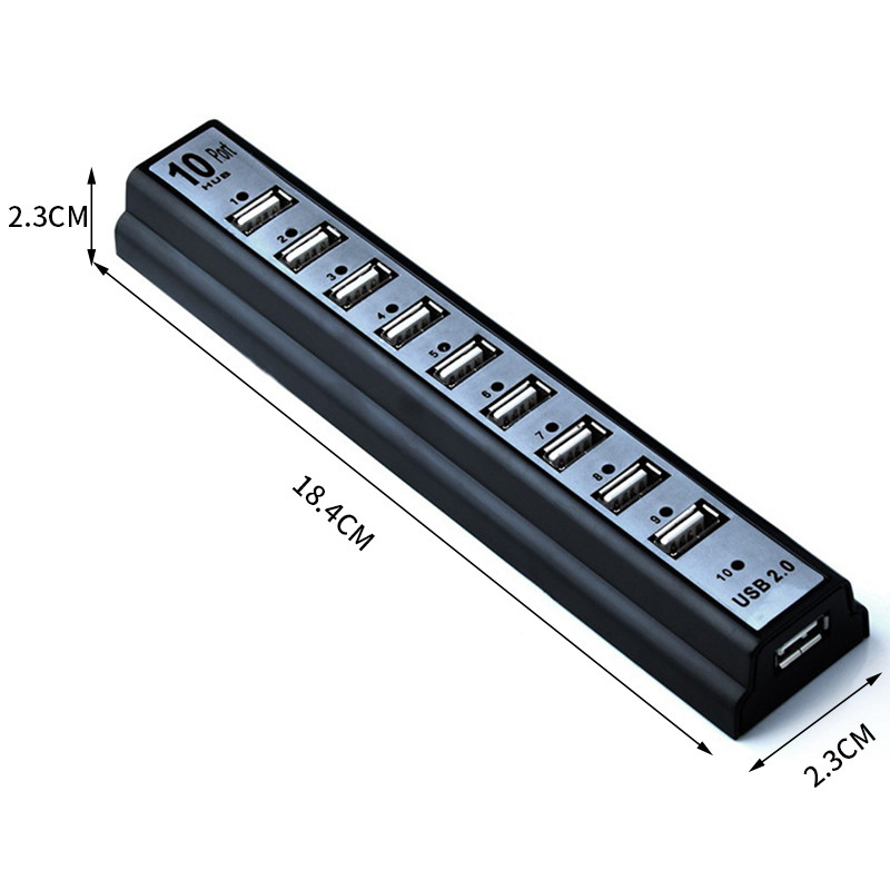White Blue 480Mbps 10 Port Hub Usb 2.0 Header Splitter