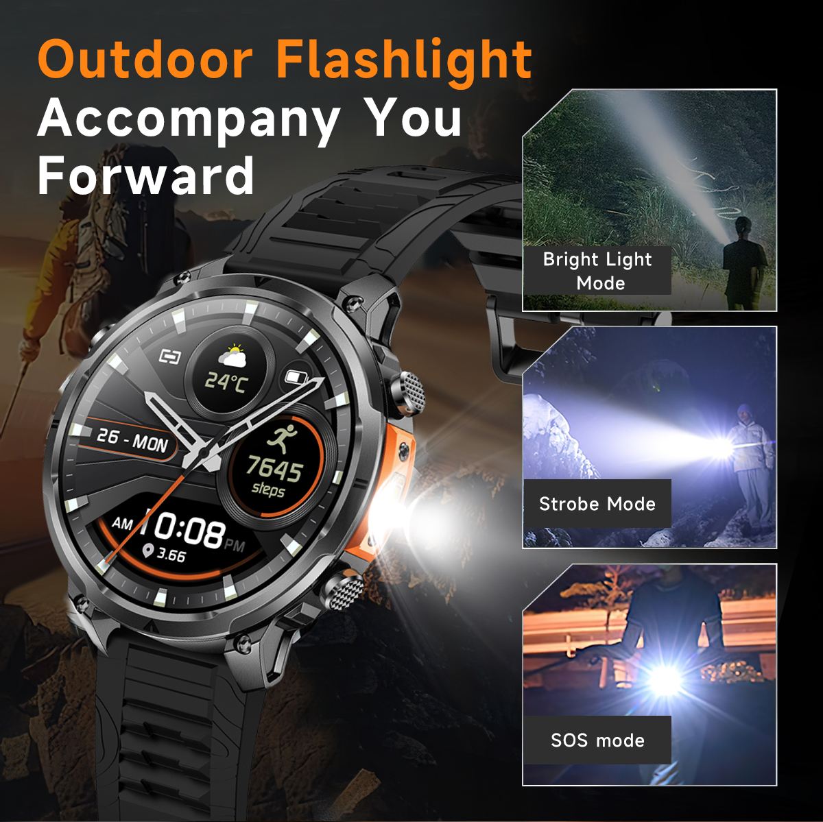 Smart Watch 2026 MK100 GPS 44-49mm TFT HD Screen Ultra High Precision Outdoor IP68 Fitness Tracker Multisport Tracker for Men