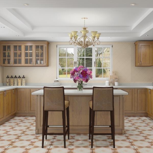 Unassembled Traditional Kitchen Cabinet Solid Wood Walnut Customized