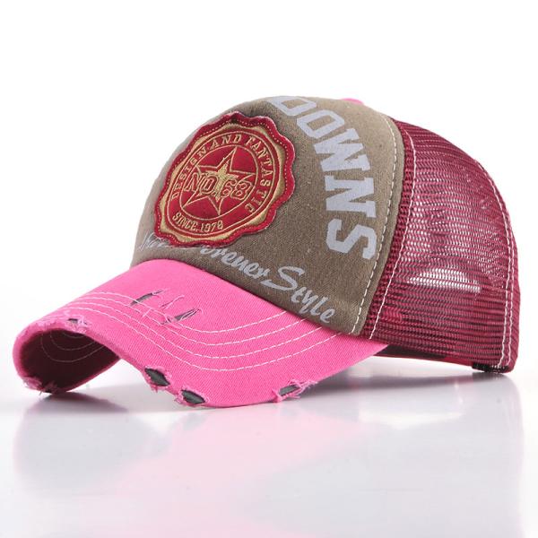 Sombrero de camión de 5 paneles ajustable de época hombres mujeres somera Sombrero de camión lavado