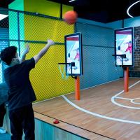 Machine de jeu de basket-ball à l'intérieur pliable