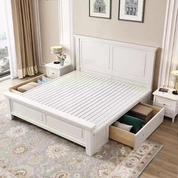 White Blue Modern Hotel Bedroom Furniture Custom King Size Beds