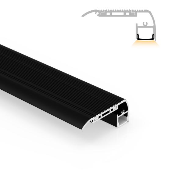 Perfil de escalera LED de aluminio 6063 65.0x27.5mm Longitud personalizada