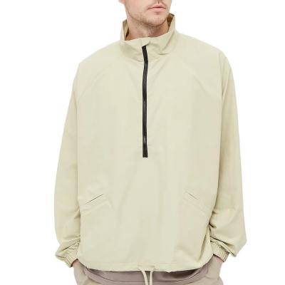Revestimento de pouco peso Shell Half Zip Pullover macia da jaqueta do anoraque do pescoço do funil