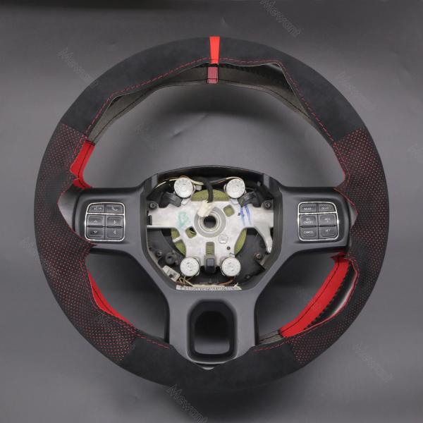 Car Interior Accessory Handcrafted Premium Athsuede Steering Wheel Cover, Custom Fit for Dodge RAM 1500 3500 2013-2018 Models