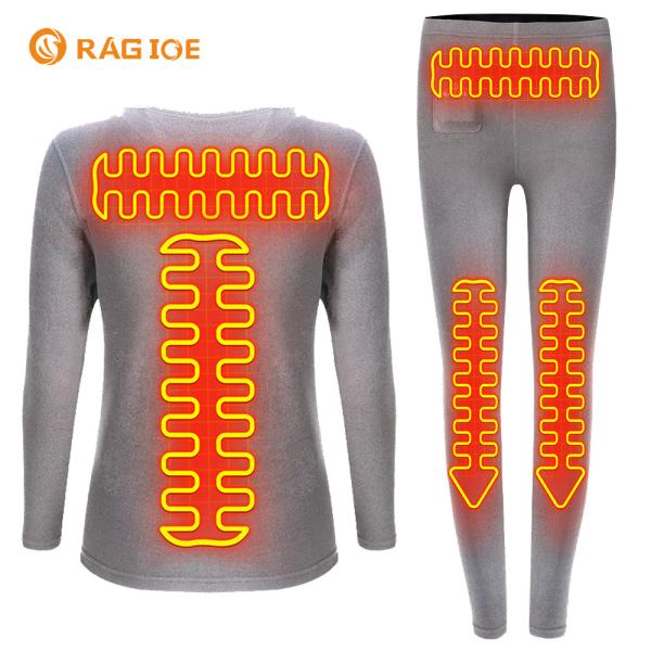 A camada baixa de aquecimento elétrica fêmea aqueceu o terno térmico do roupa interior para esportes de inverno