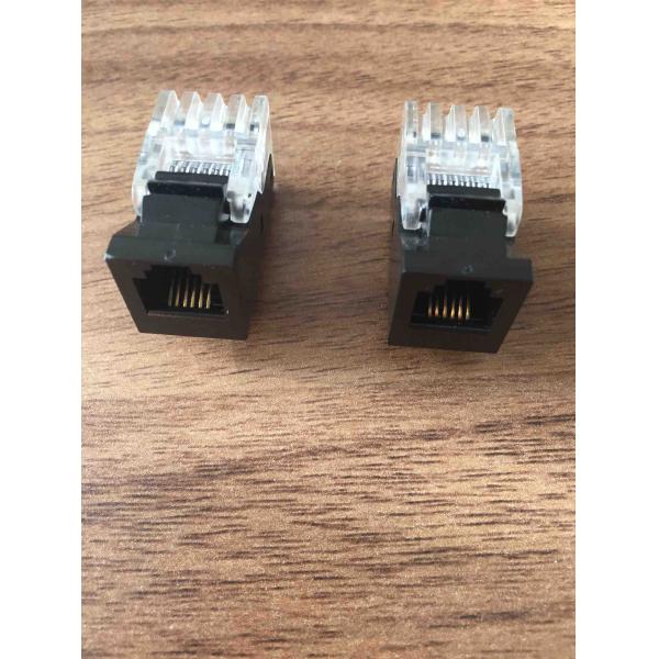Black / White RJ45 Keystone Jack CAT5E UTP Gold Plating Size Customized