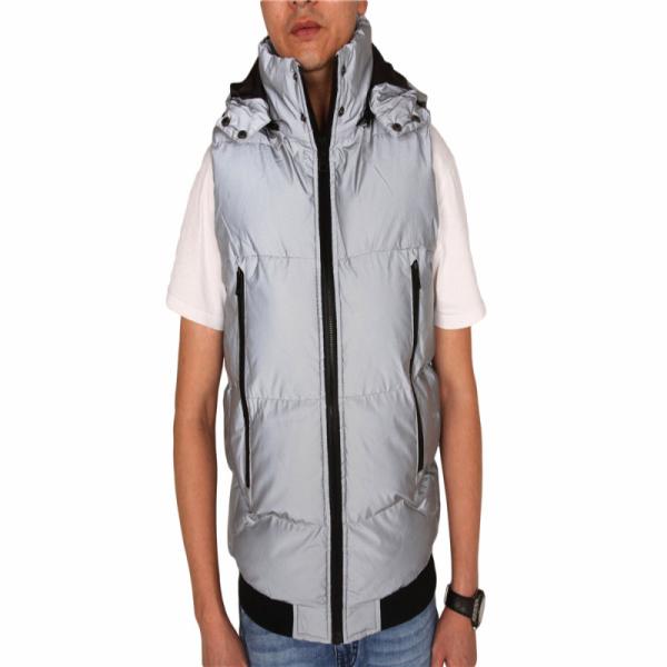 YKK Zipper Pockets Grey Men's Padded Gilet 100% Nylon Shell
