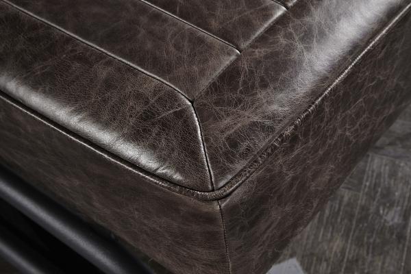 Iron Frame 2 Seater Leather Sofa Metal Legs Solide Wood Armrest Office Application