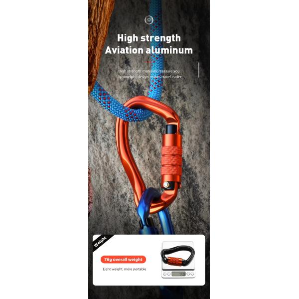 Customize Logo Climbing Aluminum Alloy Snap Hook Heavy Duty Aluminum Carabiner