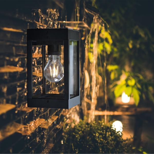 Glass Panels Solar Wall Sconce IP54 Waterproof Outdoor Solar Wall Lantern Lights