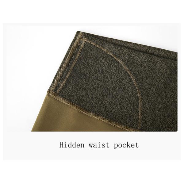 Hidden Pocket Yoga Pants Nude Gilded Women Matte Faux Leather Leggings