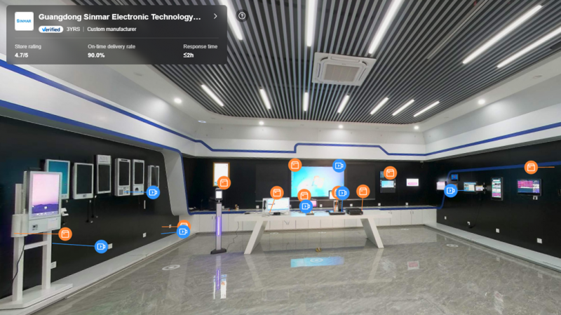 21.5 Inch Self Ordering Kiosk with Multi-language Support and Metal Case Toughened Glass Panel