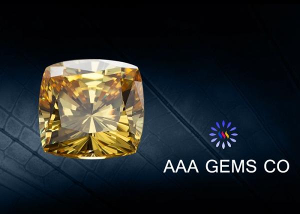 1.5 Carat Cushion Cut Moissanite Light Yellow a To AAAAA Grade