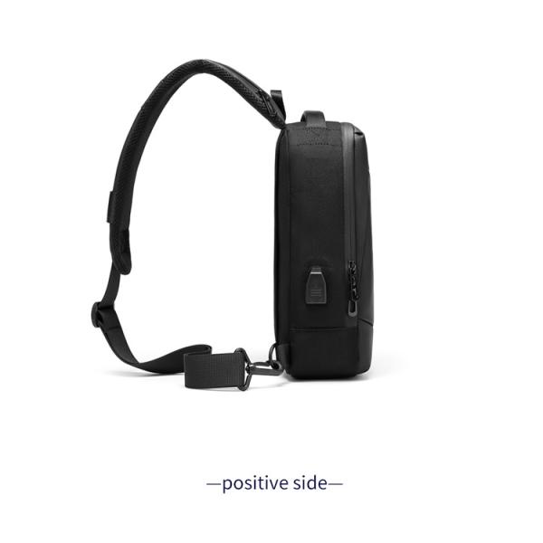 Black Gray 5L Shoulder Crossbody Mens Chest Sling Bag 0.53KG