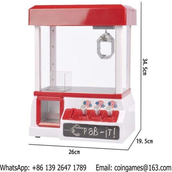 Grab-it Coin Operated Candy Grabber Toy Doll Prize Catcher Small Mini Cranes Claw Game Machine For Kids Children