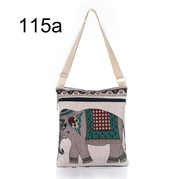 Embroidered handbag casual shoulder Messenger backpack cute female elephant printing woven bag lady