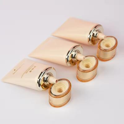50 ml tubo cosmético plano tubo de base oval vacío reciclable