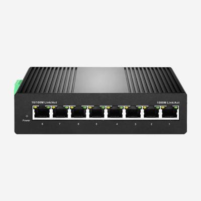 Porto 10 do interruptor 8 dos ethernet do ponto de entrada do FCC do CE ROHS 100 portos SR-SHG2008PI de 1000M Adaptive RJ45