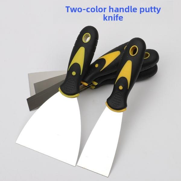 Two-color Handle Putty Knife 1 Inch 2 Inch 3 Inch 4 Inch 5inch 6inch Rubber Handle Putty Knife Stainless Steel Cleaning Blade