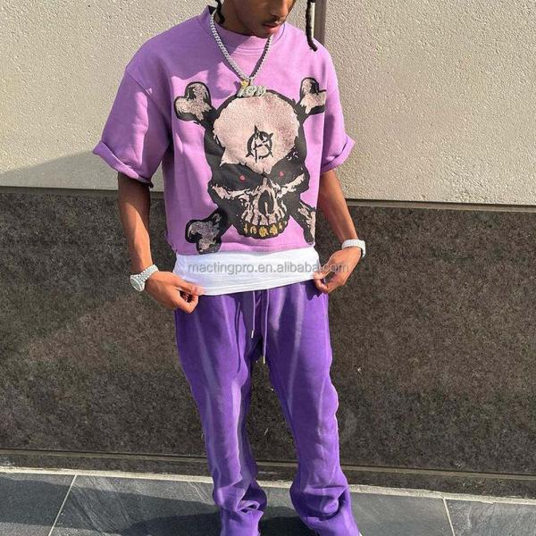 100Grams Boxy Cropped T Shirt Fabric Weight Men'S Oversized Raw Hem Drop Shoulder