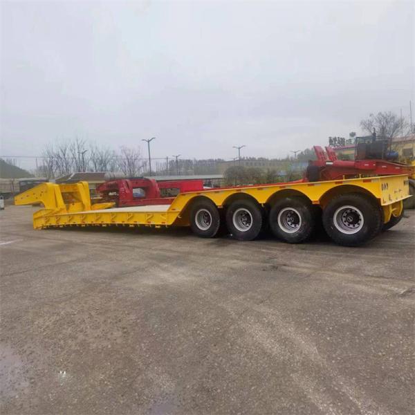 2 Axles Low Bed Semi Trailer For Oversized And Heavy Duty Cargo Transport