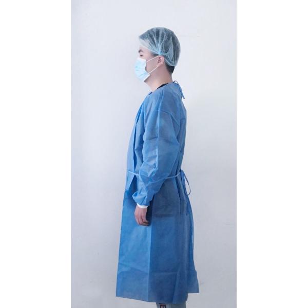 Disposable Blue Hospital SMS Waterproof Isolation Gowns