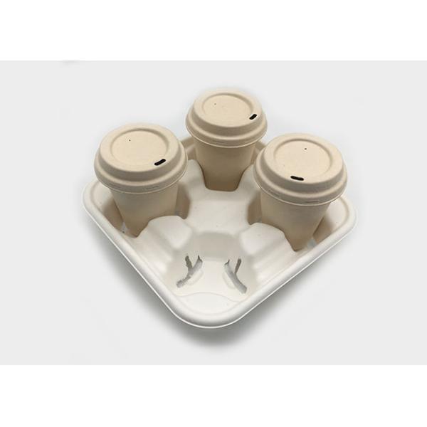 Degradable Leakproof 4 Hole 215x215x47.3mm Paper Cup Holders