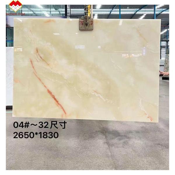 Backlit Royal White Onyx Marble Slab for Customizable Table Countertop and Wall Panel