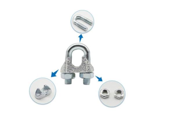 DR-Z0010 DIN741 Wire Rope Cable Clip Clamp Galvanized Stainless Rope Clamp