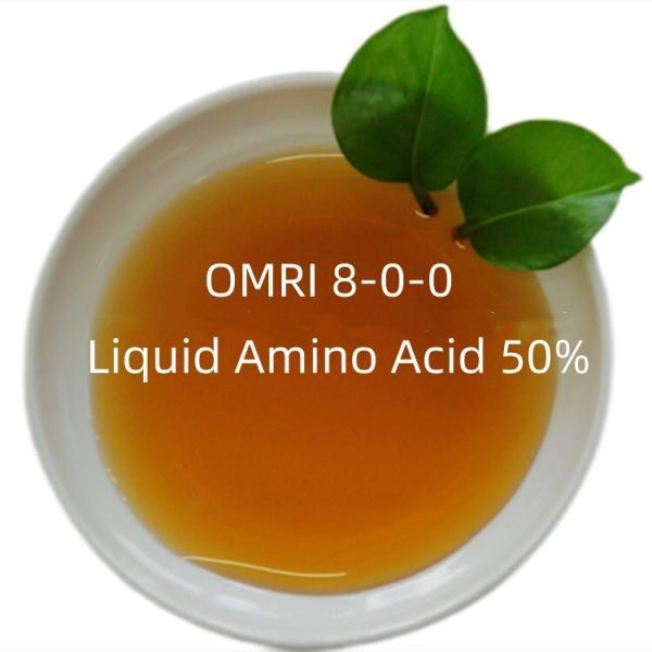 Solution d'engrais organique liquide avec 30% à 50% d'acide aminé total et 50% de peptides