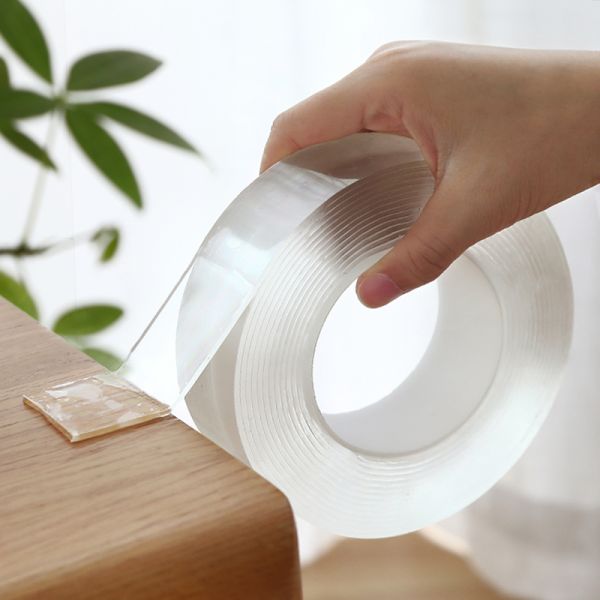High Quality Strong Sticky Transparent Adhesive Tape Masking Cuttable Double Stick Heavy Duty Nano Grip Tape Household Office
