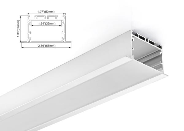 65mm x 35mm Aluminum Profile LED Linear lighting with Led Strip Recessed Type with PC or Milky Cover